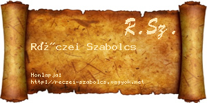 Réczei Szabolcs névjegykártya